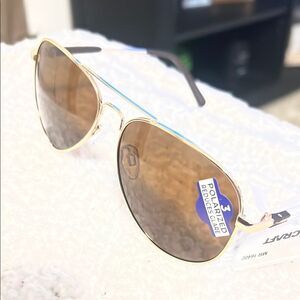 Gold Aviator type Sunglasses Brown Lenses
